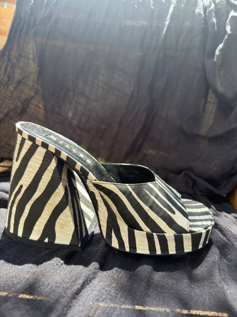 Simon Miller - chunky Zebra Platform Mule Slide - Sculpted block heel - Size 37 - Picture 3 of 12